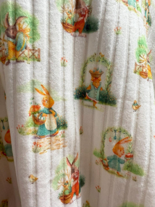 Tavşan & Bitki Desenli Kumaş